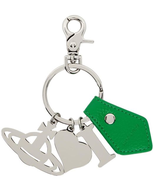 Vivienne Westwood Green I Love Orb Keychain for men