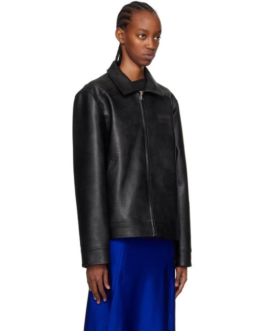 Coperni Black Zip Faux-leather Jacket