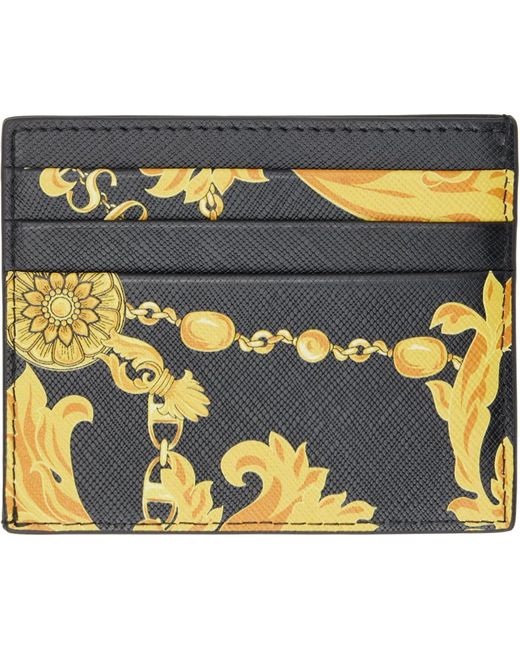 Versace Blue Chain Couture Card Holder for men