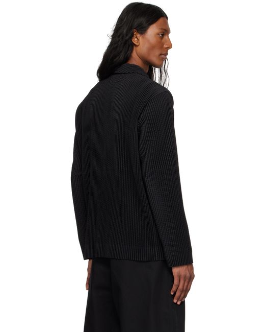 Homme Plissé Issey Miyake Black Homme Plissé Issey Miyake Outer Mesh Blazer for men