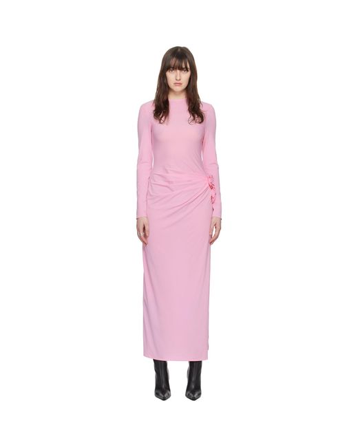 Magda Butrym Pink Ruched Maxi Dress