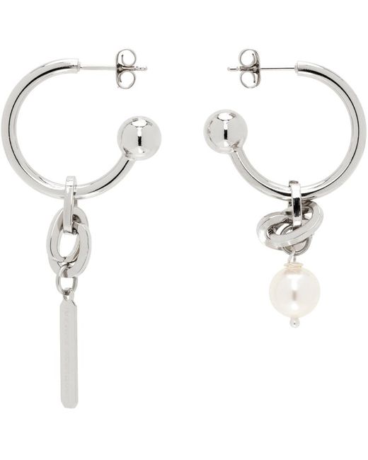 Justine Clenquet White Leeloo Earrings for men