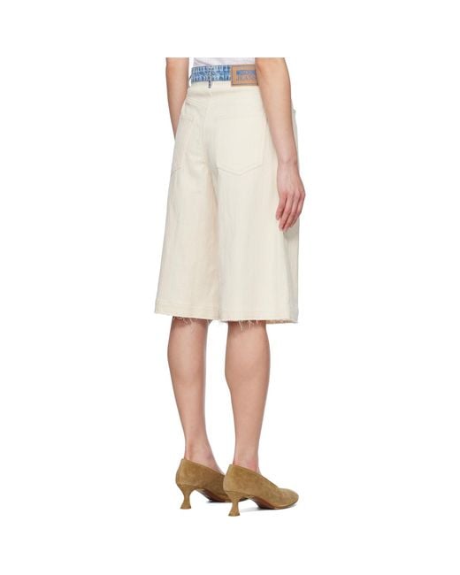 Moschino Natural Textured Cotton Hemp Shorts