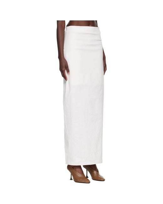 Issey Miyake White Off- Allow Maxi Skirt