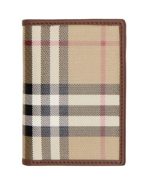 Burberry Multicolor Check Folding Card Holder for men