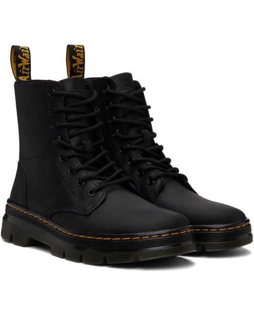 Dr. Martens Black Combs Leather Boots for men