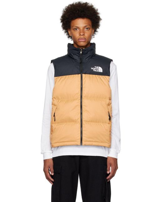 The North Face Tan 1996 Retro Nuptse Down Vest in Black for Men | Lyst