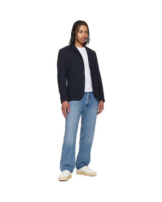 Boss Blue Slim-Fit Performance-Stretch Fabric Blazer for men