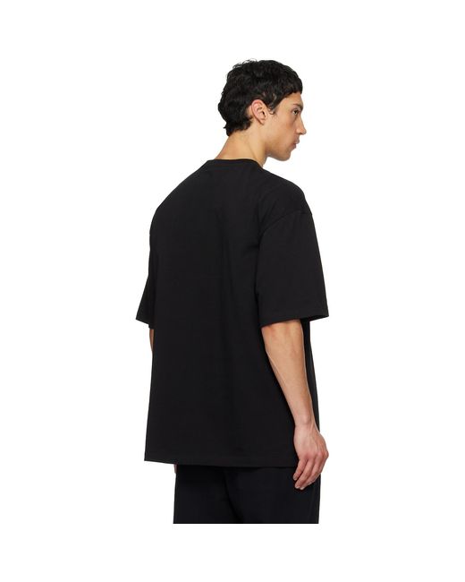 we11done Black Multi Logo T-Shirt for men