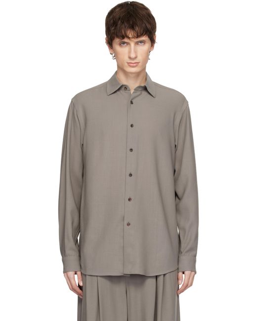 SOSHIOTSUKI Gray Manica Camicia Dress Shirt for men