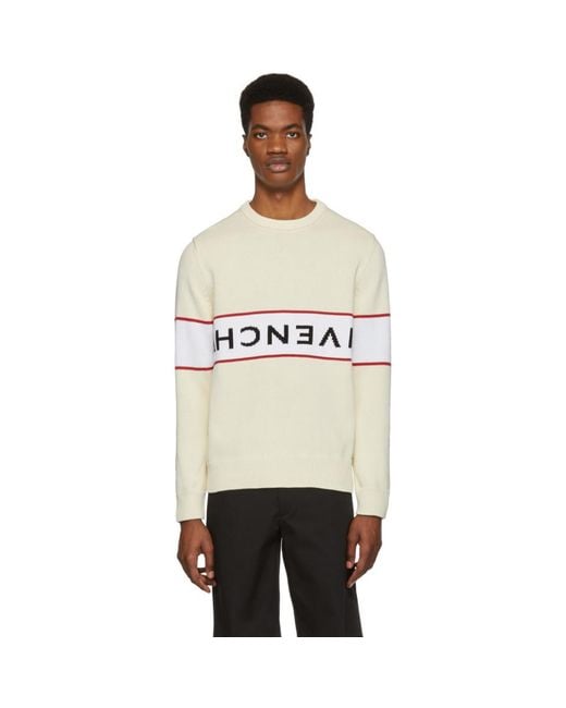 Givenchy White Upside-down Logo Sweater for men