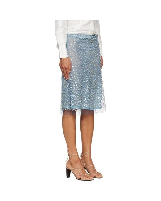 RESCHA Blue Ssense Exclusive Galaxy Midi Skirt