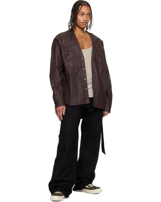 Rick Owens Black Concordians Strobe Double Knee Jeans for men