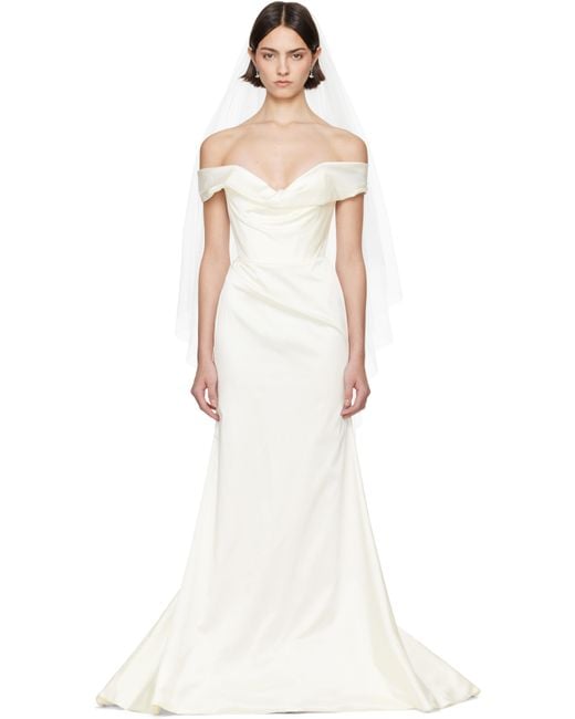 Vivienne Westwood White Ssense Bridal Capsule Nova Cora Maxi Dress