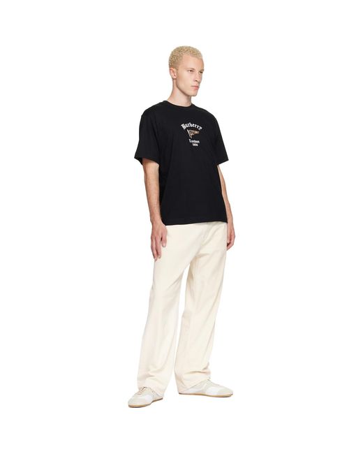 Burberry Black Check Flag Cotton T-Shirt for men