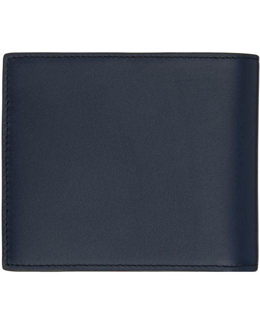 Paul Smith Blue Leather Billfold Signature Stripe Interior Wallet for men