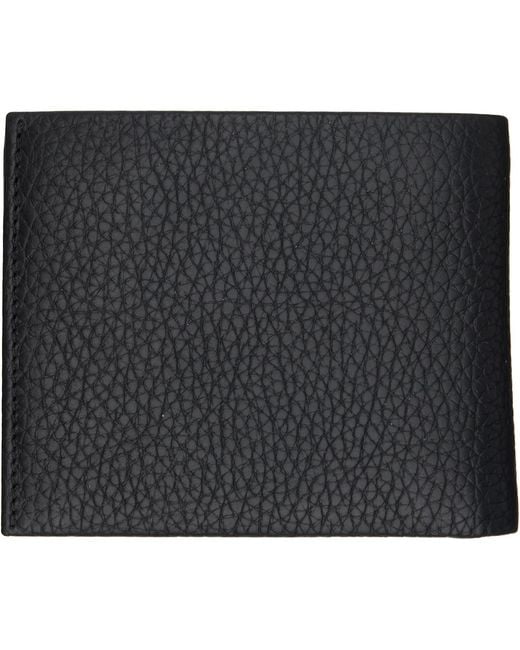 Boss Black Logo-lettering Trifold Leather Wallet for men