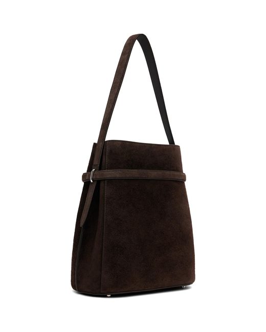 Totême  Black Belted Suede Bucket Bag