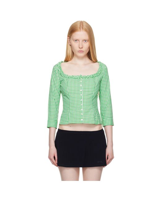 Sandy Liang Green Simona Blouse