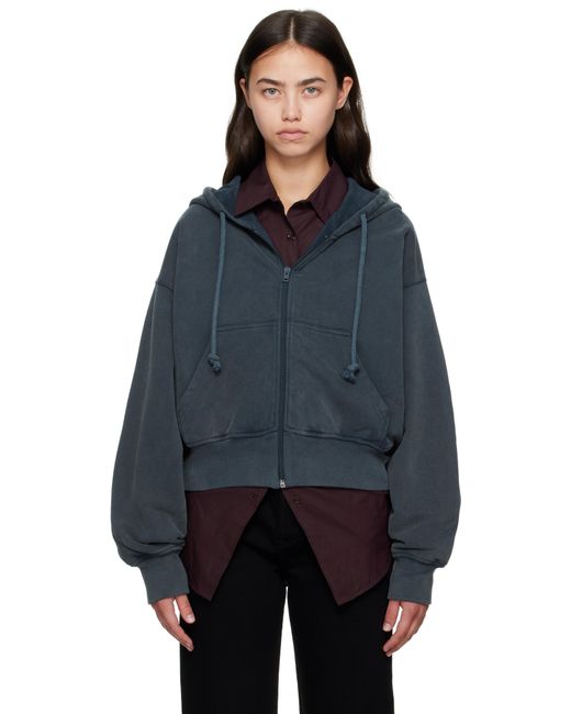 Acne ブルー ジップフーディ Black