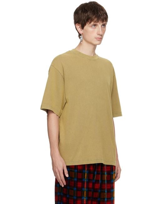 Acne Natural Khaki Crewneck T-shirt for men