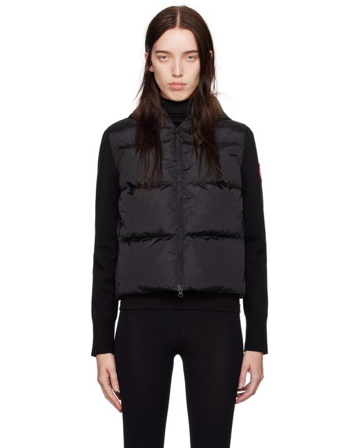 Canada Goose Black Hybridge Wide Quilt Knit Down Jacket