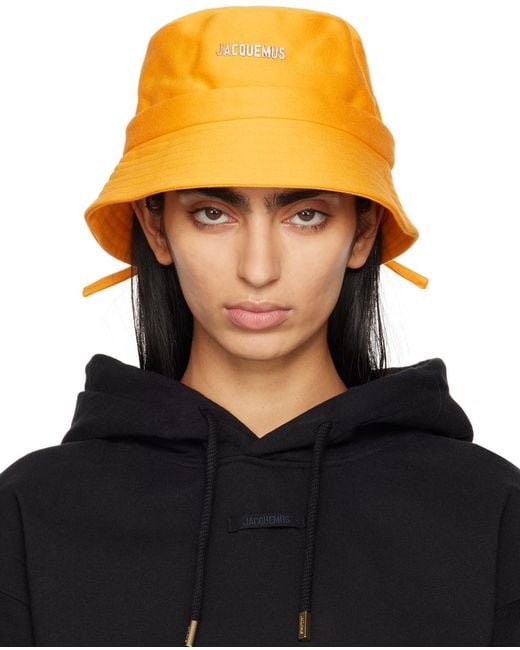 Jacquemus Black Orange 'le Bob Gadjo' Bucket Hat