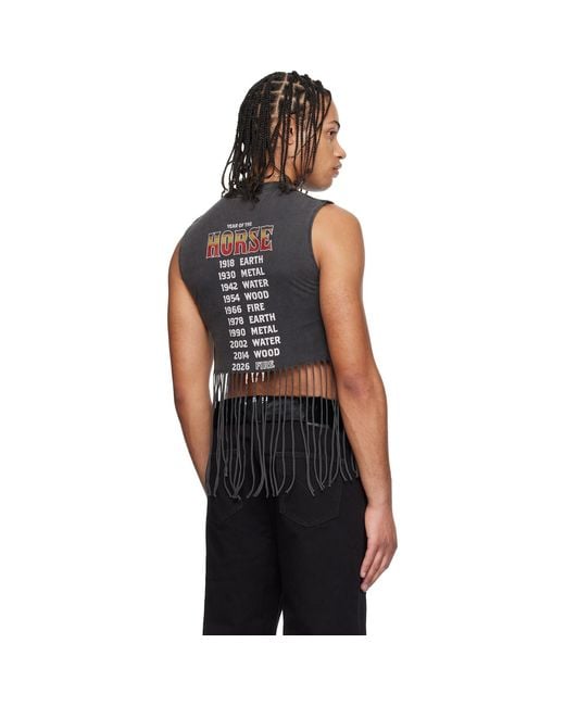 Lu'u Dan Black 'Year Of The Horse' Bronco T-Shirt for men