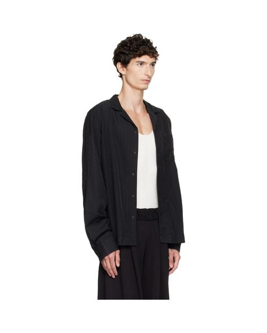 Dries Van Noten Black Embroidered Shirt for men