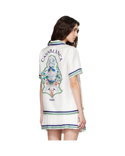 Casablanca White Short Sleeve Silk Shirt