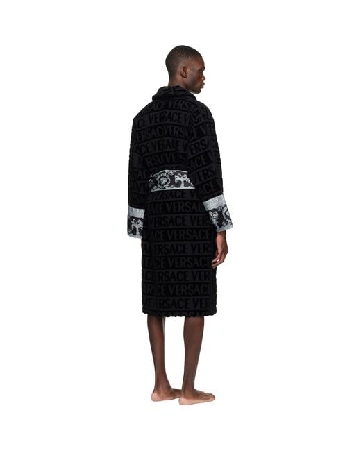 Versace Black 'I Heart Baroque' Bathrobe for men