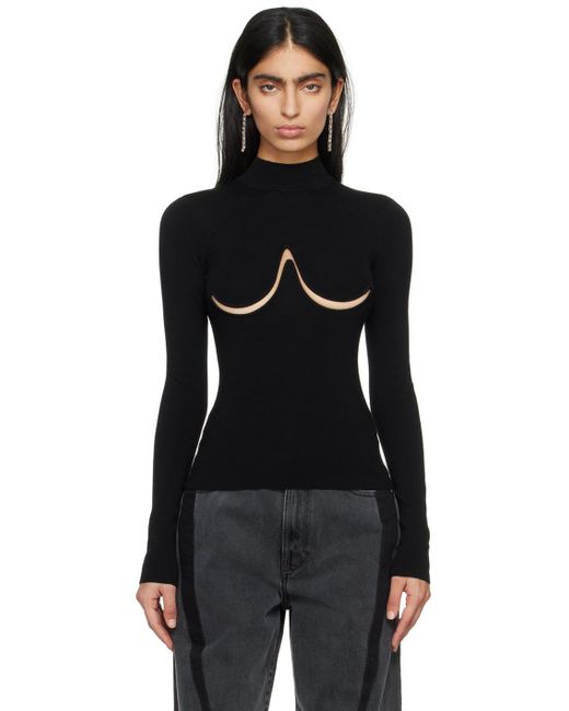 Dion Lee Black Double Underwire Sweater