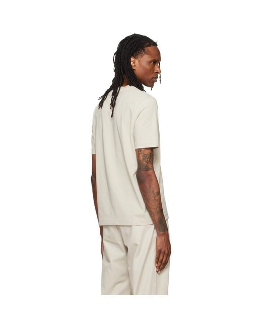 Boss Natural Relaxed-Fit Layered Logo Print T-Shirt for men