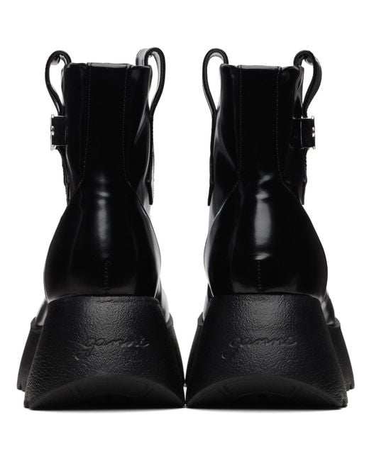 Ganni Black Sue Platform Boots