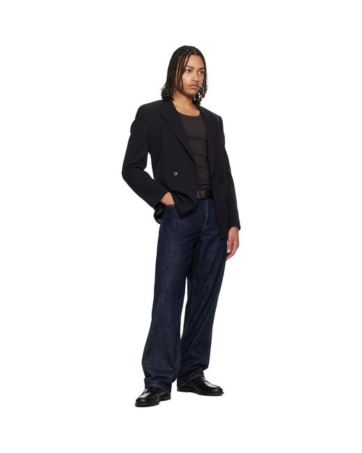 HUGO Black Double-Breasted Blazer for men
