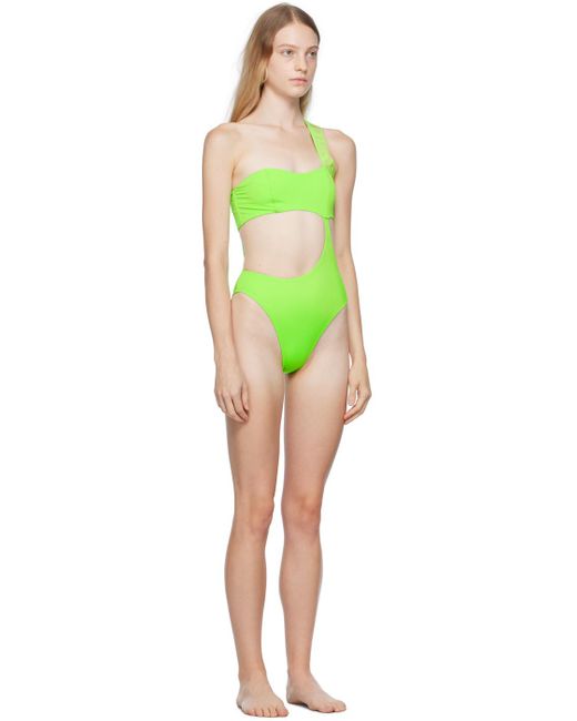 Versace Green Greca Swimsuit
