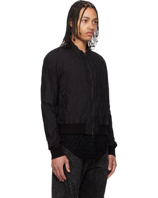 Julius Black Seamed Bomber Jacket for men