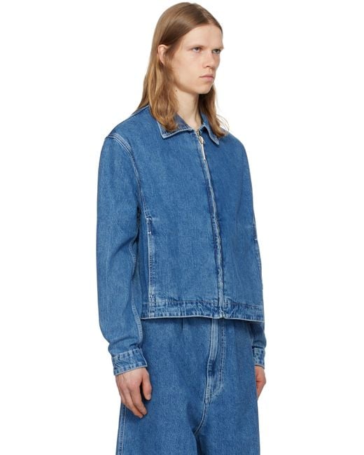 Sunnei Blue Denim Bomber Jacket for men
