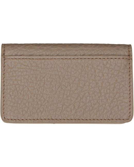 Maison Margiela Brown Taupe Calfskin Card Holder for men