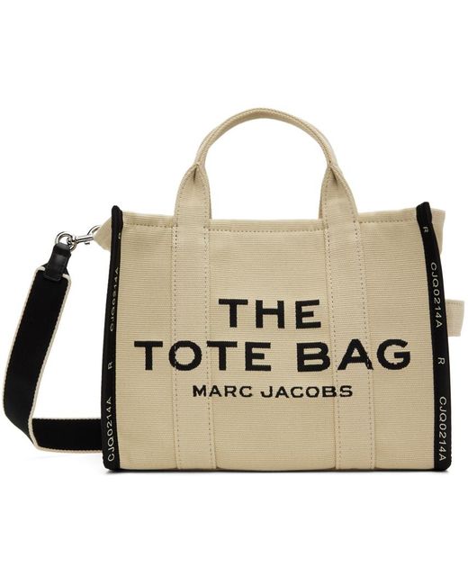 Marc Jacobs Black Beige 'the Jacquard Medium' Tote