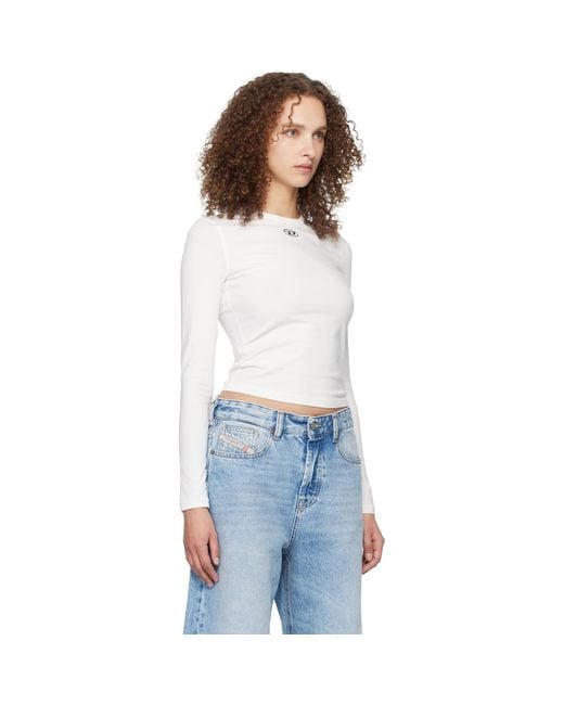 DIESEL White T-Uncutieslong-Ls-Od T-Shirt