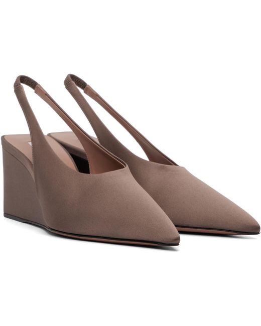 Alaïa Black Cube Wedge Slingback Heels