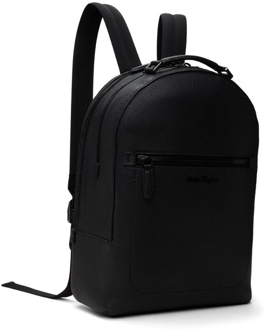 Ferragamo Black Firenze Backpack for men