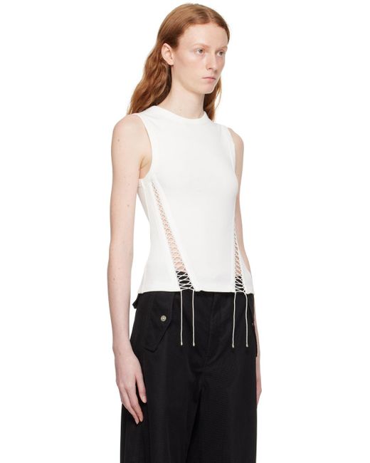 Dion Lee Black White Ribbed Tank Top