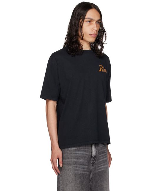 Rhude Black 'sales And Service' T-shirt for men