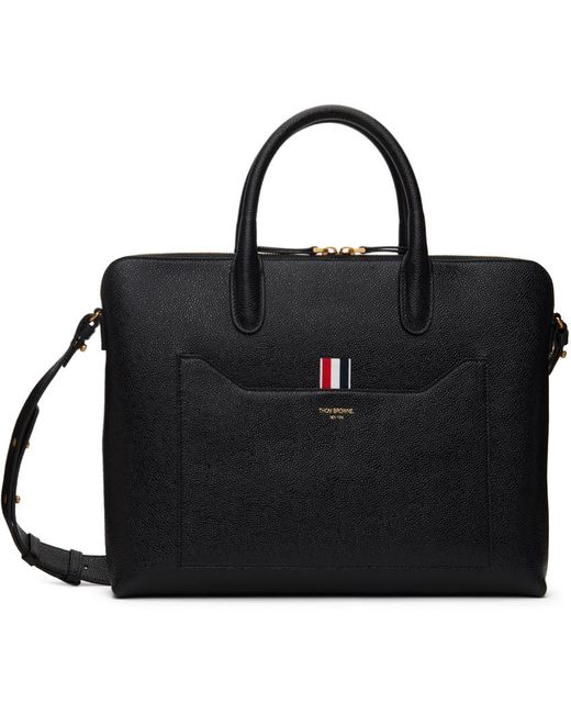 Thom e porte-documents noir en cuir grainé Thom Browne pour homme en coloris Black