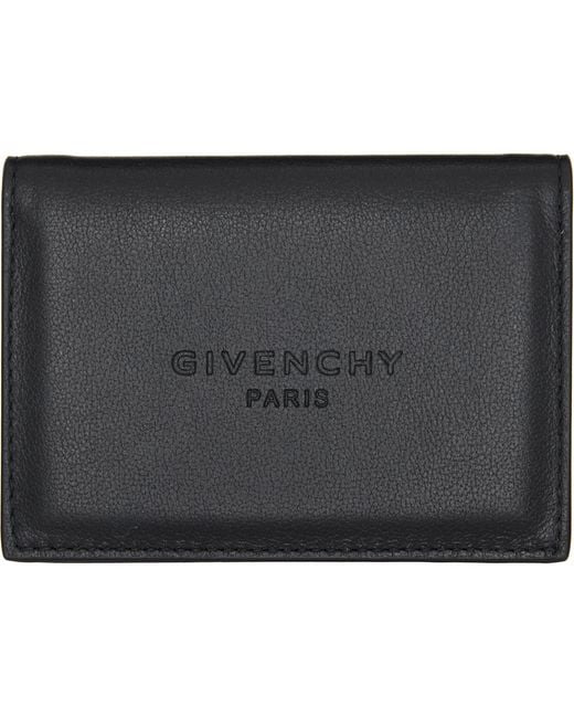 Givenchy Black Antigona Stamped Flap Card Holder for men