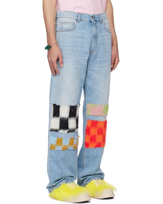 メンズ Marni Ssense限定 ブルー ジーンズ Blue