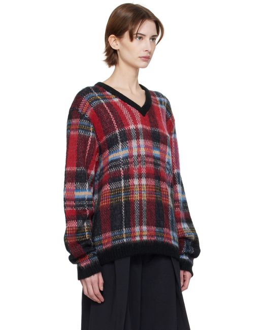 YMC Red Vertigo Tartan Sweater