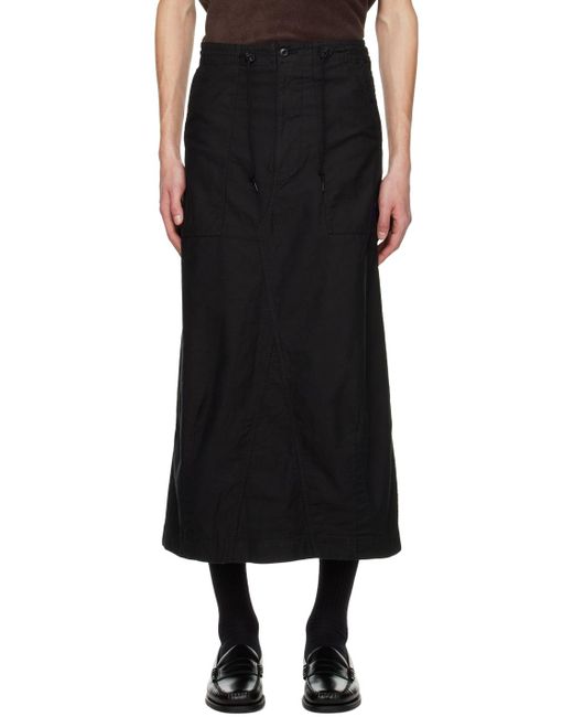 Needles Black String Fatigue Midi Skirt for men